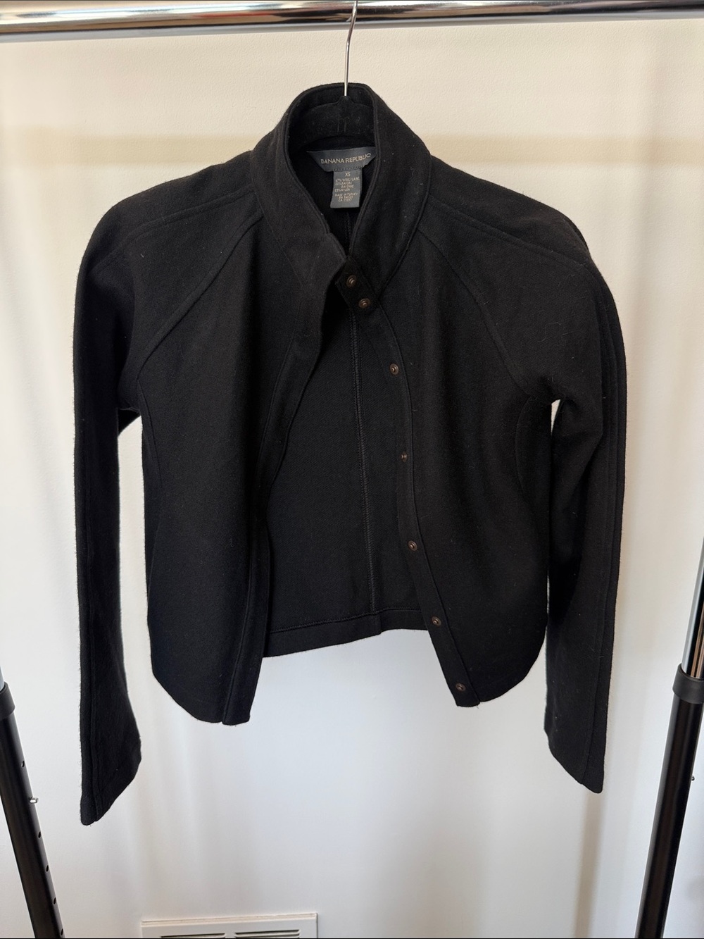 Banana Republic Black Snap-Front Women's wool Jacket